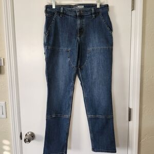 NEW Carhartt Rugged Flex Straight Fit Double Front Jeans Women 8 Short